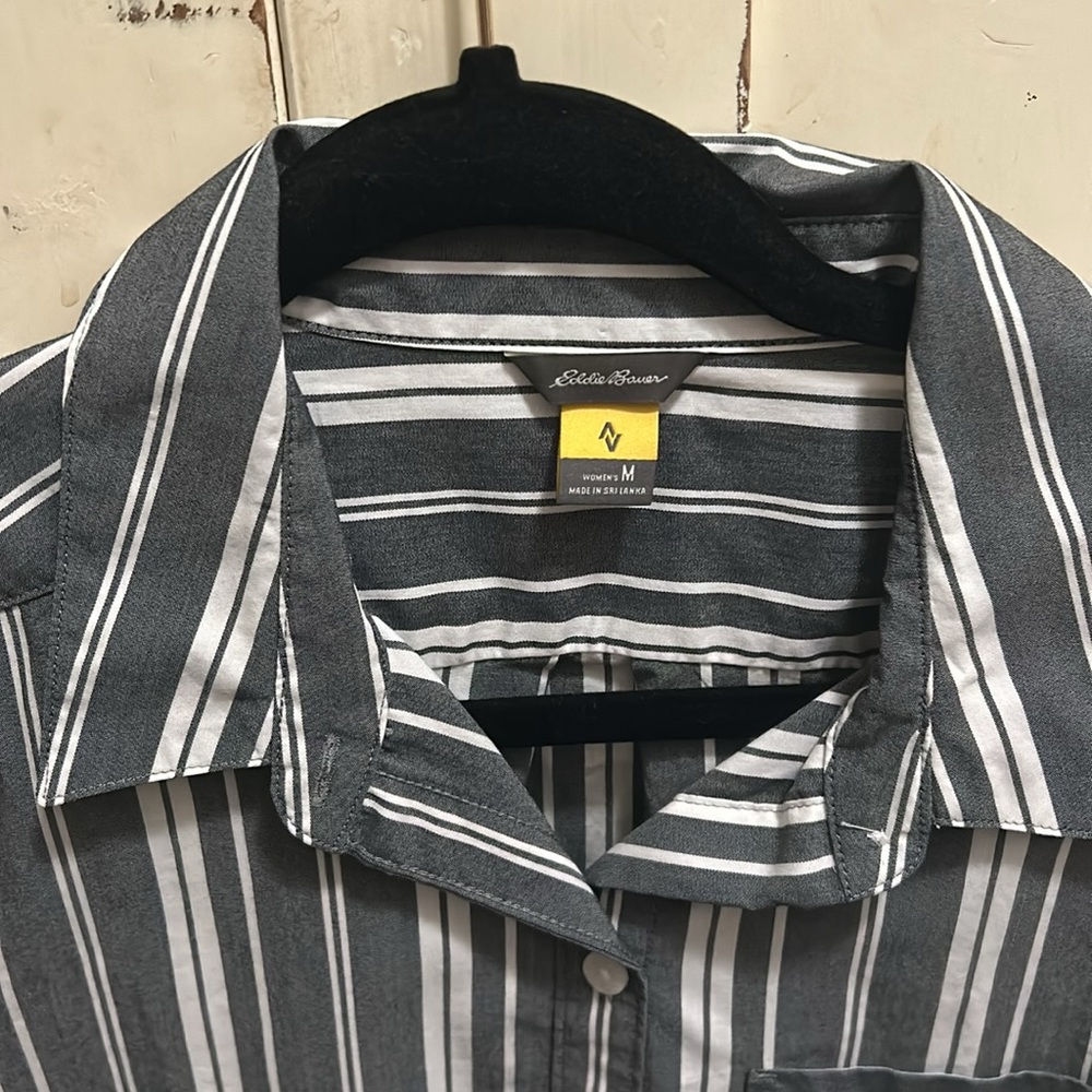 Medium Eddie Bauer Stripebutton Down - image 2